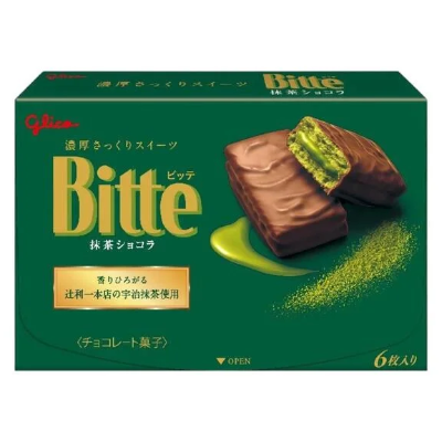 Glico Bitte Matcha Chocolate 6 Pieces